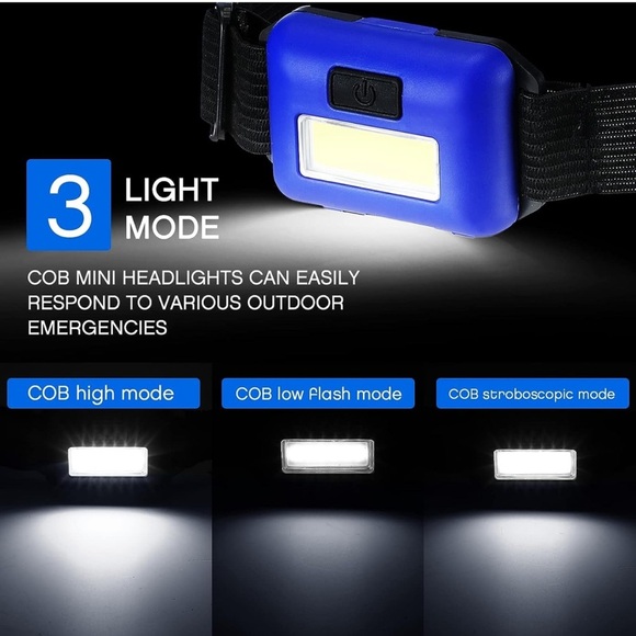 24 LED Headlamp Flashlight Cob Head‎ Light Bright Head Lamp - Picture 3 of 7